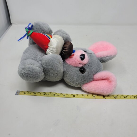 Vintage Plush Stuffed Animal Mouse 10” Ice Cream Cone 80s Small - Picture 7 of 8